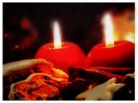 Картина с подсветкой "Красные свечи"