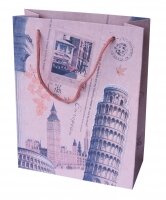 Пакет бумажный "Город" 23*18*8 вертикальный Пизанская башня