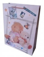 Пакет бумажный "Мишки" 37*27,5*10 вертикальный 2 медведя
